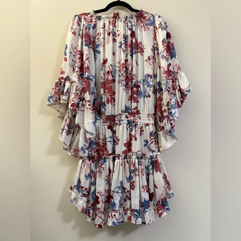 MISA Los‎ Angeles Cecilia Floral Tiered Mini Dress - M